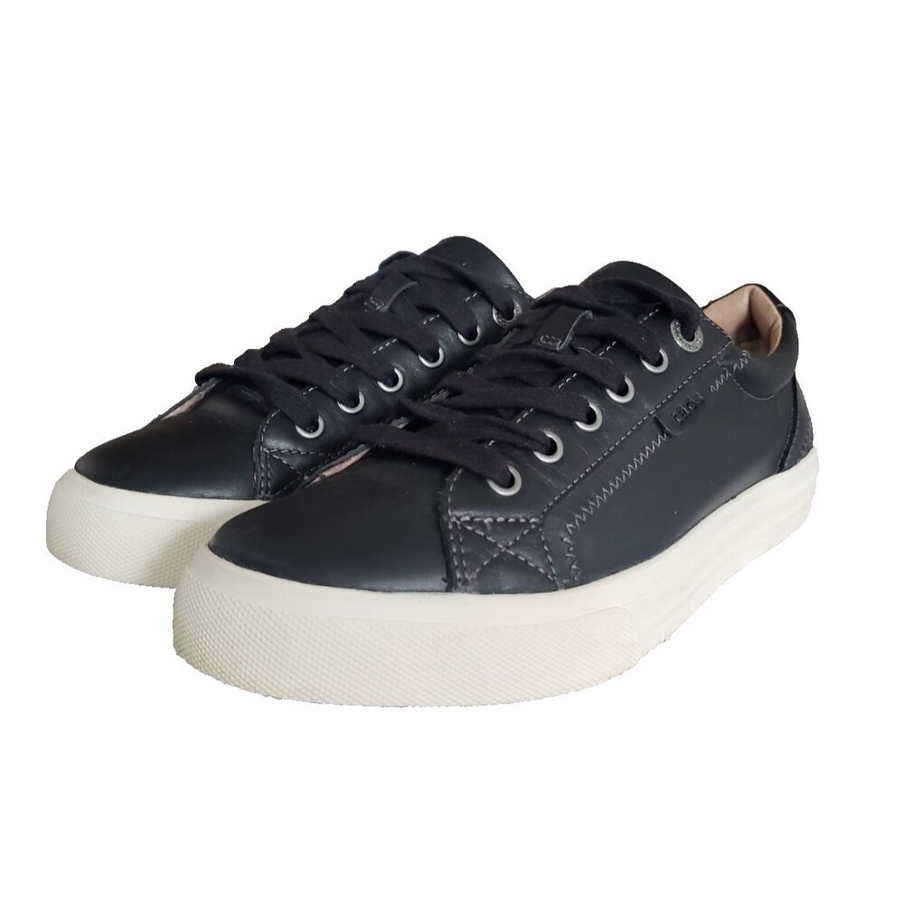 Taos Plim Soul Leather Sneaker Black Women's Size 6.5‎ Comfort Shoe Cushion